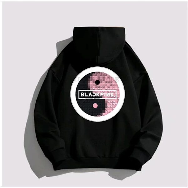 Sort PINK Hættetrøje Mænd Kvinder Bomuld Sweatshirt Print Tai Chi Tide Brand Hætte Blomst Korea Streetwear Fleece Casual Løse Klæder 8 4XL 8