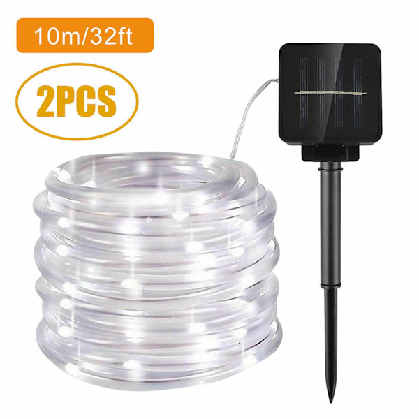 Jouluvalot aurinkokennolla, keijuvalot White - 2PCS