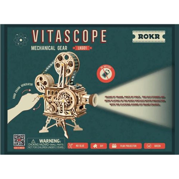 Robotime vitaskop 24,5 cm i tre, modellsett 183 deler