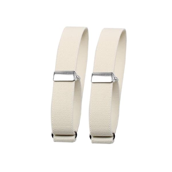 [LCS]1/2/3/5 2 stk. mote herreskjorte ermeholder elastisk hvit 2x32cm 2Set White 2x32cm