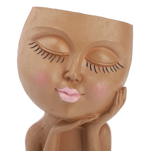 [LCS] Resin Flower Pot, Cute Sleeping Face Pot
