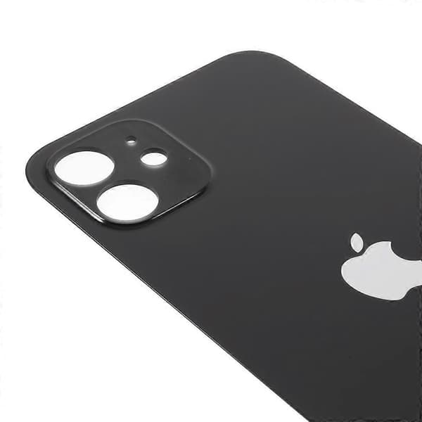 [LCS]Til iPhone 12 Batterihus Dæksel Reparationsdel (Kamera Linse Ring Hul Standard Version) - Multicolor Black