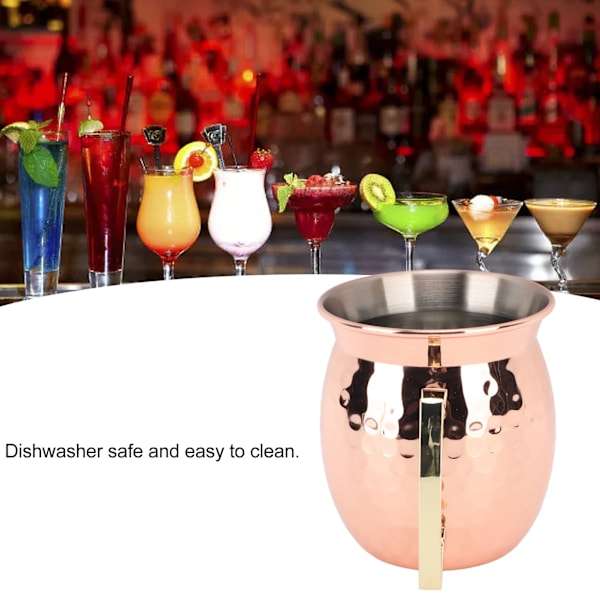 304 Rustfri Stål Cocktail Krus, Rustfri Stål Hamret Øl Krus til Hjemmebarer og Underholdning Style 3 550ml