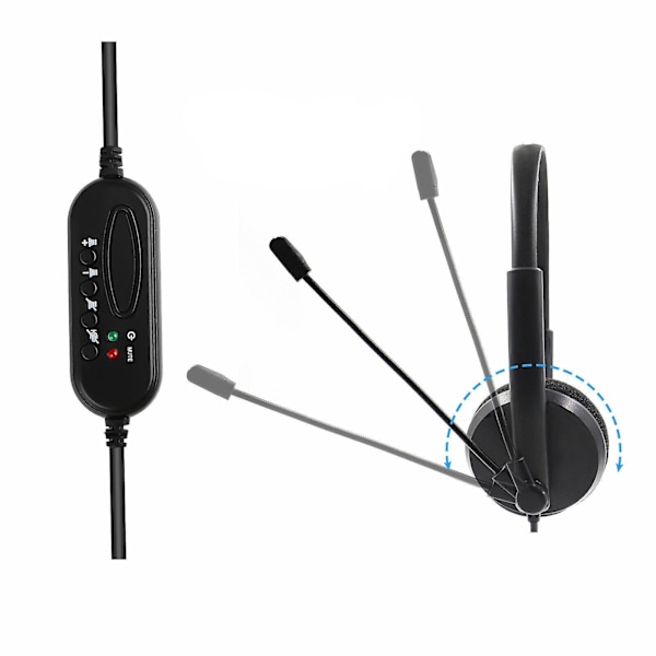 USB Headset med Mikrofon Støjreducerende Computer Headset til PC Chat Opkald