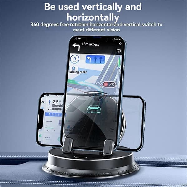 [LCS] Dashboard Biltelefonholder 360 Rotation Silikone Telefonholder Black