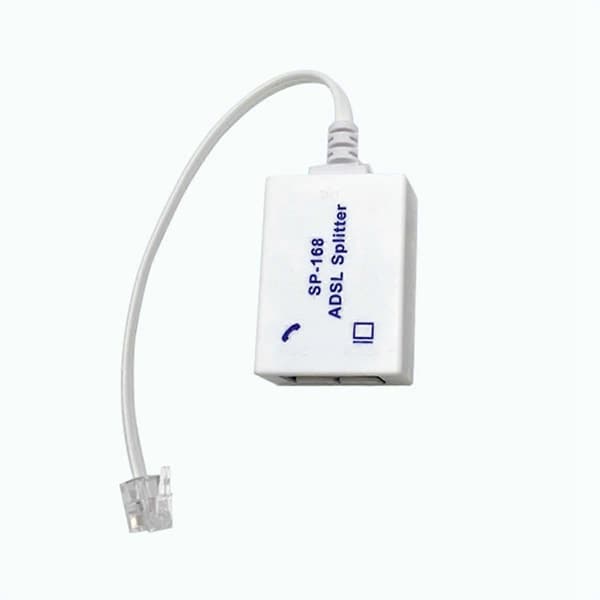 2 stk. DSL-filter-splitter ADSL-splitter til telefonlinje han til 2 hun RJ11 6P4C/6P2C telefonmode White