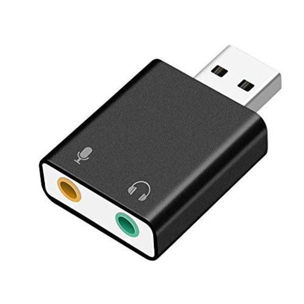 Asbter USB Externt Ljudkort USB Adapter Ljudkort 3D Stereo