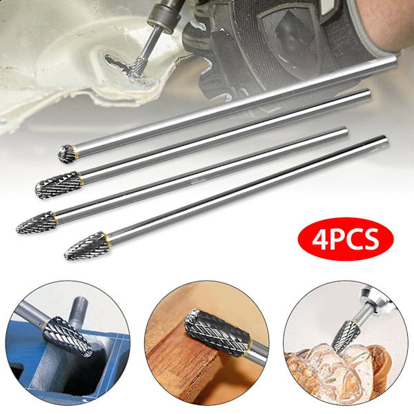 Hårdmetall Fräs Stift Set Dremel Borr Bits Roterande Slipmaskin Slipning