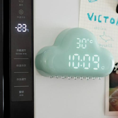 [LCS] Alarm Multifunktionell Tecknad Molnklocka Temperaturlampa C