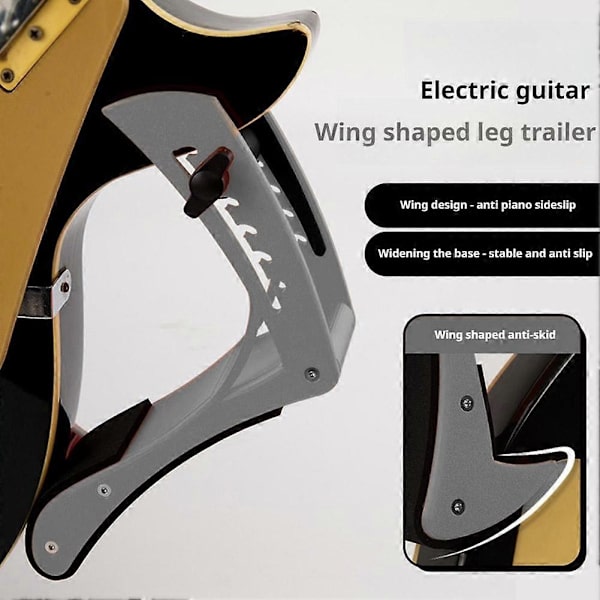 [LCS] Justerbart benstöd för elgitarr, halkfritt ergonomiskt gitarrhållare White