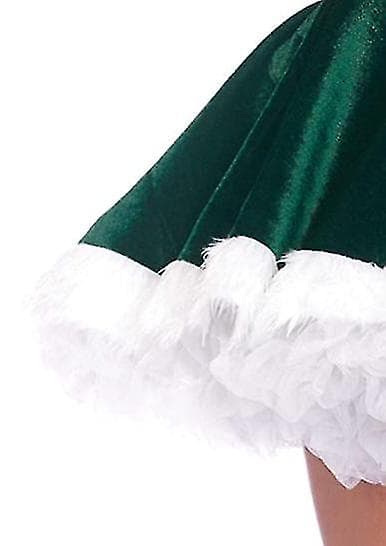 [LCS]Jul Flicka Bälte Huva Prestationsklänning Green XXL
