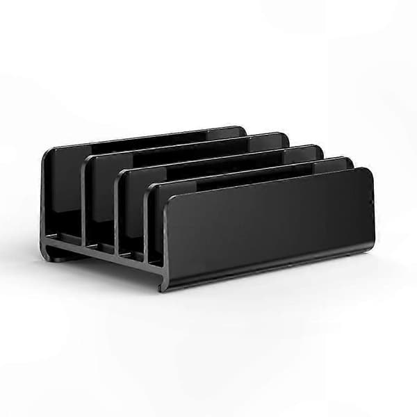 Justerbart vertikalt laptopstativ med 4 spor og aluminiumsbase for skrivebord Silver