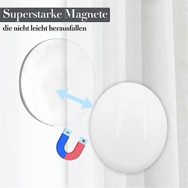 20 st magnetiska gardinvikter Draperivikter Magnet Duschdraperivikter Botten för duk Gardinfoder B White