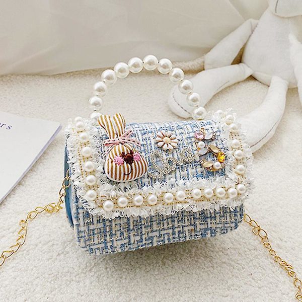 Flickor Prinsessstil Axelväska Handväska  Crossbody Väska, barnpresent Blue
