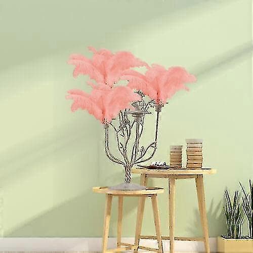 1~50-pakning 30-35 cm store strutsefjær, pyntefjær til bryllup og fest Pink 10pcs