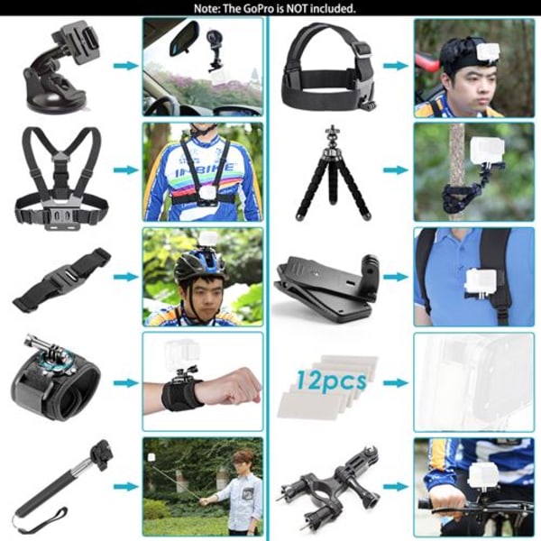 Neewer 50-i-1 Tilbehørssett for Actionkamera Kompatibelt med GoPro