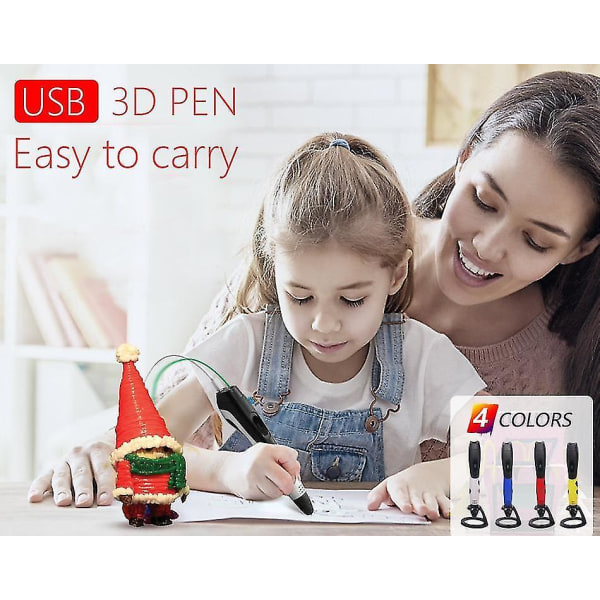 Högkvalitativ 3d-penna 3d-utskriftspenna, abs och pla-filament 1,75 mm.