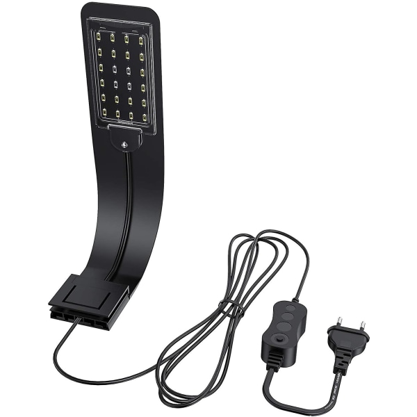 Ultra-slank LED-lampe til små akvarier, Mini akvarieklemmelampe, 10w (sort)
