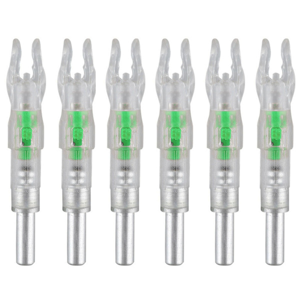LED Nock Bueskyting Pil Automatisk Skyting Jakt Skaft Hale 7Pcs Green