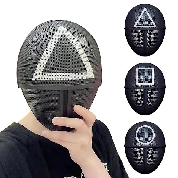 Squid Game Sort Maske Cosplay Runde Seks Firkant Cirkel Trekant Plastik Hjelm Masker circle