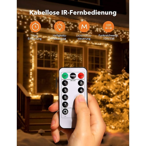 100 Led 10m USB Lys Kæde Julelys Varm Hvid Tråd Vandtæt Stemningslys (2 stk)