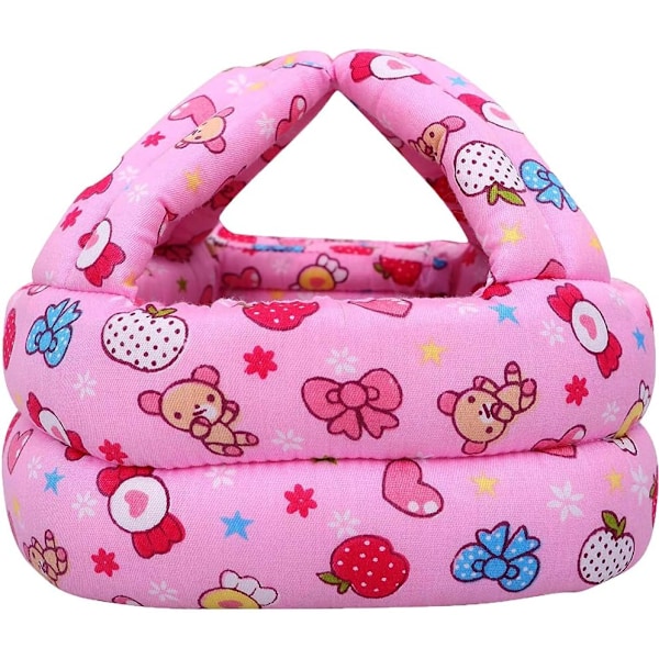 Vauvan kypärä päänsuoja taaperoille, suojaava hattu puuvillaa, säädettävä turvakypärä kiipeämään ja kävelemään opetteluun Candy Pink
