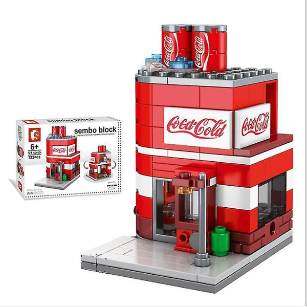 City Street Coca cola Store Byggklossar Modellleksak för barn Minipresent,Copoz