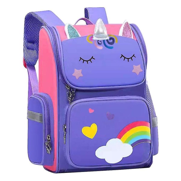 Unicorn Ryggsäck för Barn Skolväska med Axelrem Julklapp purple Large