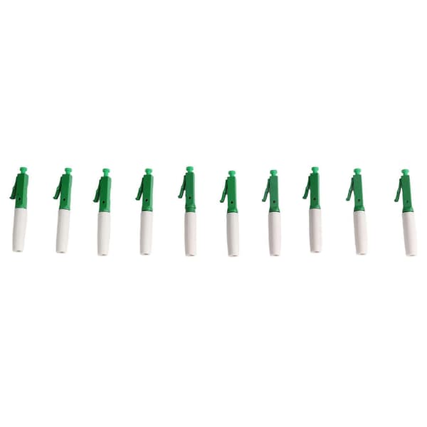 10PCS LC APC Fiber Assembly Snabbkoppling Singlemode LC Fiberoptisk Kabel Snabbkoppling för FTTH Drop Cable Green