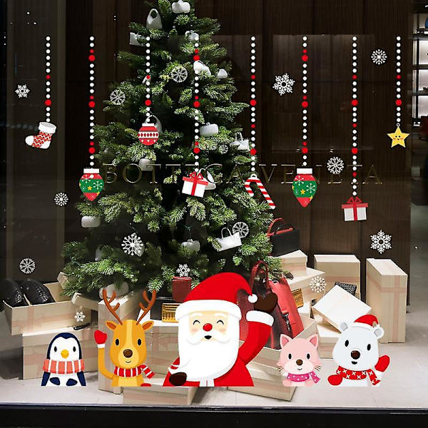 Julklapp Glasdekaler Köpcentrum Fönster Dörr Dekal Affisch