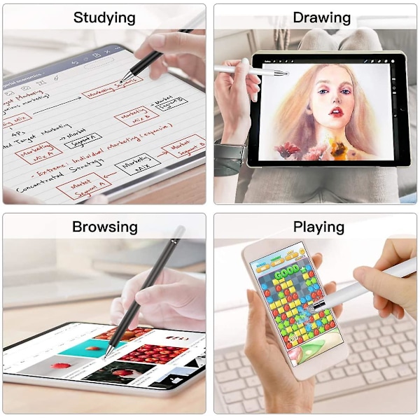Stylus til iPad (2 stk.) - Sort Hvid