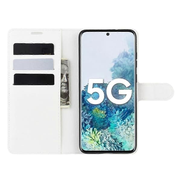 [LCS] Magnetisk lær Litchi Skin-deksel til Samsung Galaxy S20 FE 4G FE 5G S20 Lite S20 FE 2022 - Svart Multicolor White
