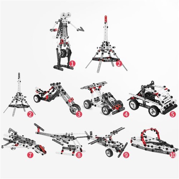 Meccano set 150 delar för 10 variabla modeller