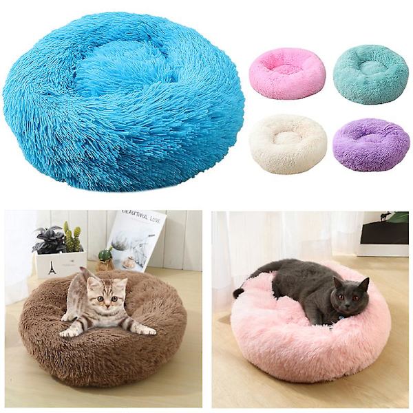 Komfortabel Beroligende Kjæledyrseng Hundeseng Varmende Plysj Koseseng Ekstra Stor Hundeseng Møbelpute Seng Light Purple 60cm