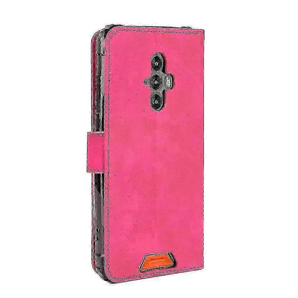 Stöttåligt läderfodral för Blackview BV6600 - Kraftigt skydd Rose Gold