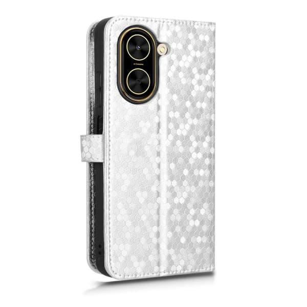 [LCS] Redmi A5 4G - Mobilfodral i honningkake med dot-tekstur i lær Silver
