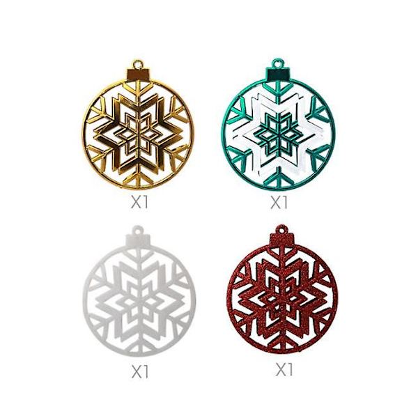 4 Stycken Julgransprydnader Snöflinga Julgransdekorationer Hängande Snöflinga Hängande Dekorationer type1