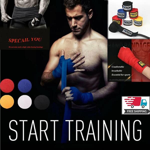 [LCS]2st/förpackning Boxningshandlindor MMA Muay Thai Kickboxningshandlindor för träning Bandage 3 M längd 5cm bredd blå