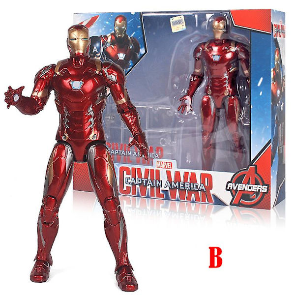 Marvel Superhjälte Avengers Actionfigur Leksaker Docka Med Ställ För Barn Pojke Vuxen B
