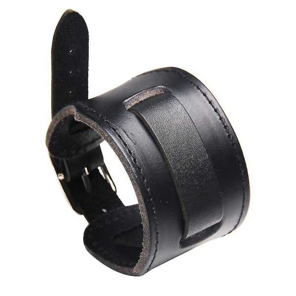 Brett Punk Läderarmband med Justerbart Legeringsspänne