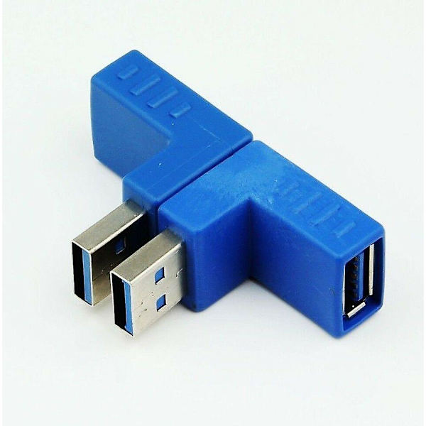 2 kpl 90 ja 270 asteen USB 3.0 nopeus oikea kulma uros-naaraspääsovitin