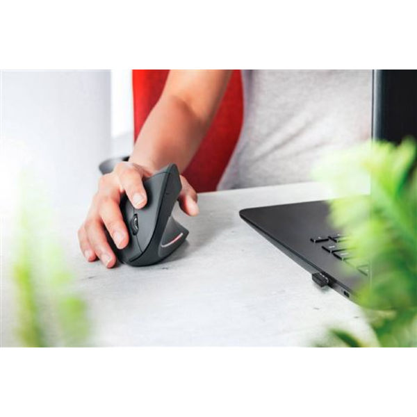 Ergonomisk vertikal trådløs mus Trust Verto Sort