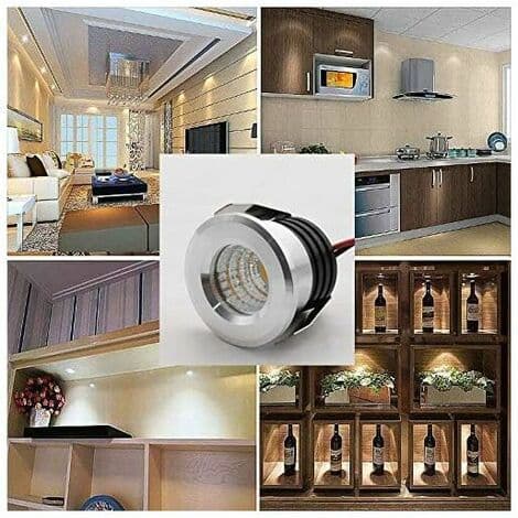 [LCS] Sett med 4 Mini LED-innfelte spotlights, 3 W, varmhvit gull DOPA