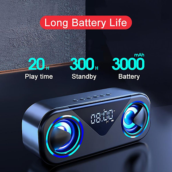 FM-radio Bluetooth-kompatibla högtalare LED Caixa De Som Amplificada Väckarklocka Alto-falantes Subwoofer Hemmabio