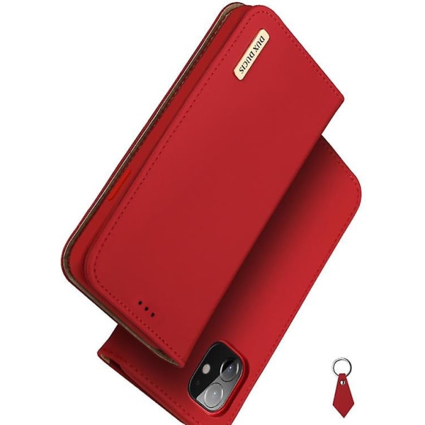 Telefon 12 Cover Läder Phone case, Anti-fall och Stötsäker Red