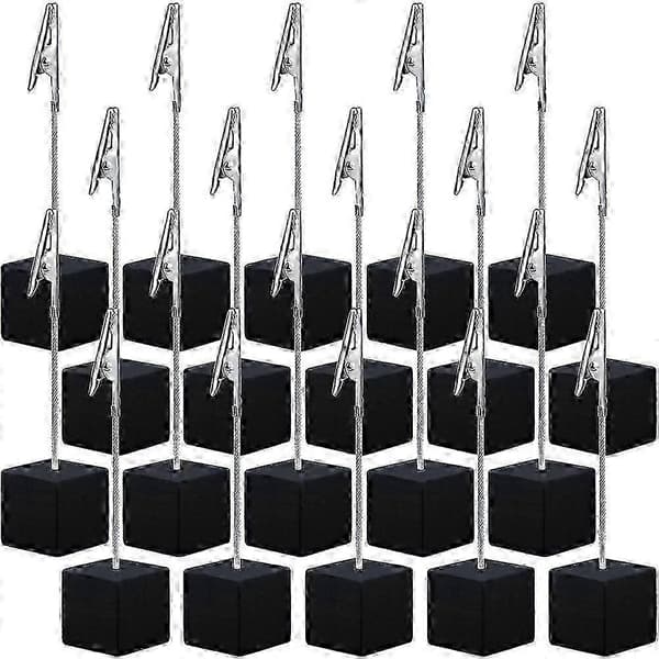 [LCS]fg2025031702426 20 stk. Alligator Clip Cube Base Memo og Bordnummerholder Black
