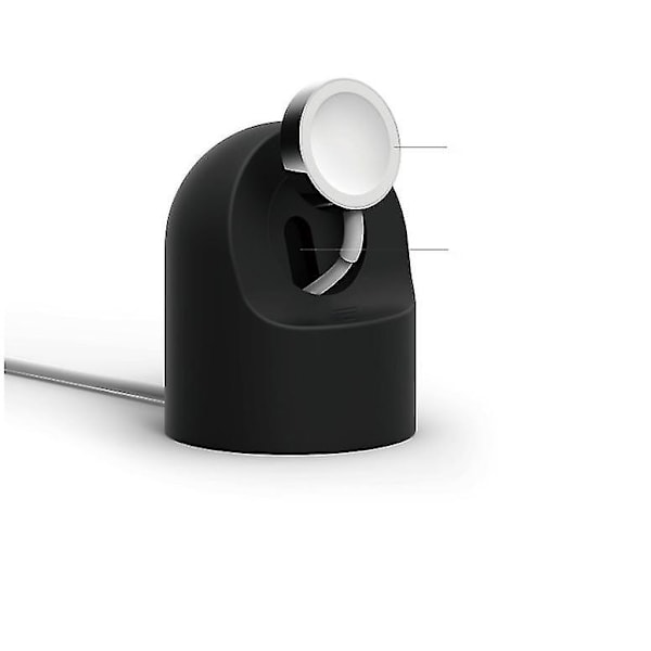 Station för Apple Watch Laddare Tillbehör Laddningsställ (Svart)