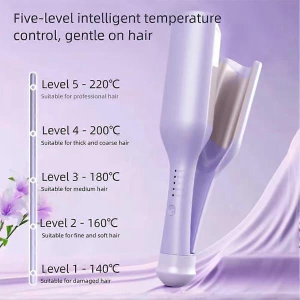 [LCS]32mm French Wave locktång, V-formad Wave French Egg Roll locktång Purple EU plug
