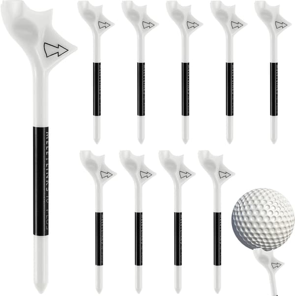 [LCS]10st golfbollstee, golfpeggar bambu 83mm Flightpath plastgolfpeggar, 10° lättviktsträningsgolfpeggshållare