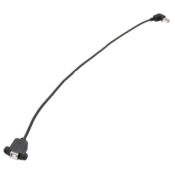USB 2.0 B Hann til USB B Hunnkontakt Skriver Panelmontering Skjøteledning 50cm black